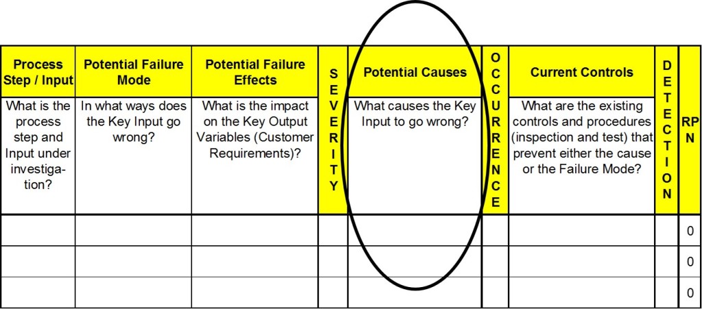 FMEA Potential Causes
