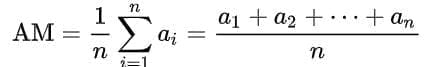 Formula for calculating average