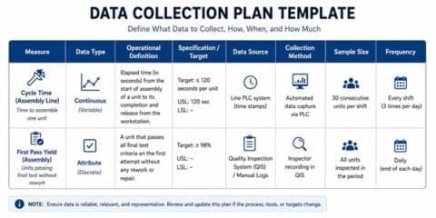 Data Collection Plan Matrix Example Data Collection Plan in Six Sigma: Template, and How to Build One