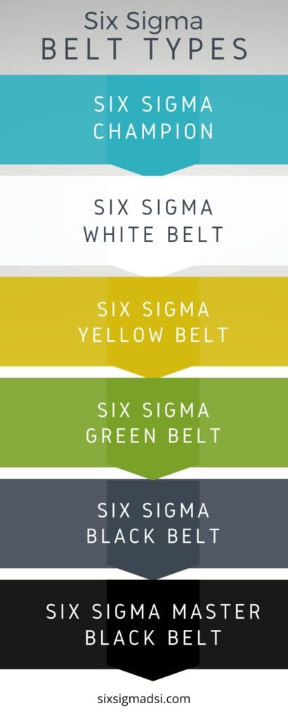 What are the Lean Six Sigma Certification Belts in order?