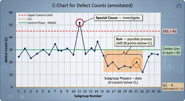 Annotated c-chart example