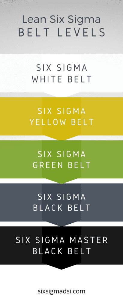 What are the lean six (6) sigma belt colors in project management?