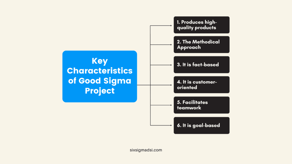 What are examples of characteristics of a lean six sigma black belt project?