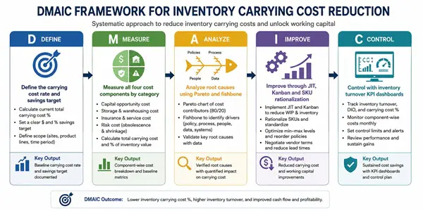 Formula diagram for calculating inventory carrying cost percentage