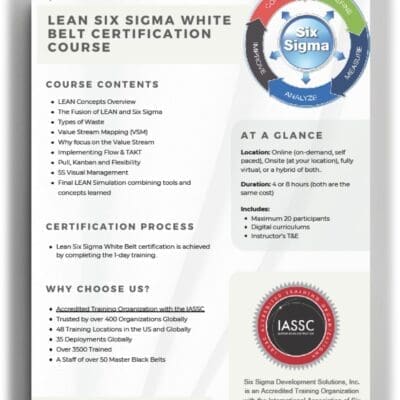 Lean Six Sigma White Belt Brochure