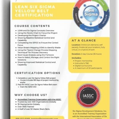 Lean Six Sigma Yellow Belt Brochure